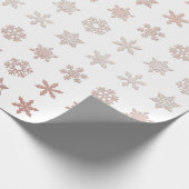 Blush Pink Snowflakes gepatterd Cadeaupapier (Hoek)