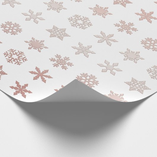 Blush Pink Snowflakes gepatterd Cadeaupapier (Hoek)