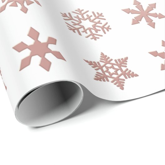Blush Pink Snowflakes gepatterd Cadeaupapier (Rol Hoek)