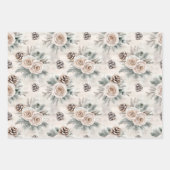 Blush Pink Snowflakes Trees Flowers Christmas Inpakpapier Vel (Voorkant 3)