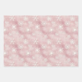 Blush Pink Snowflakes Trees Flowers Christmas Inpakpapier Vel (Voorkant)