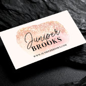 Blush Pink Social Media QR Code Glitter Visitekaartje