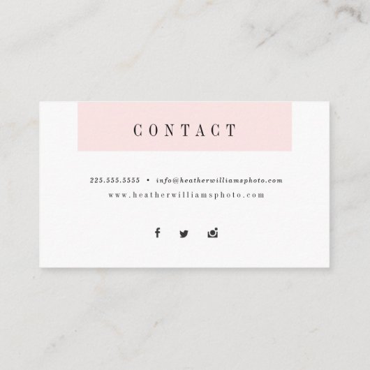 Blush Pink Social Media Visitekaartjes (Achterkant)