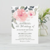 Blush Pink Soft Greenery Floral Christelijk bruilo Kaart (Staand voorkant)
