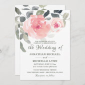 Blush Pink Soft Greenery Floral Christelijk bruilo Kaart (Voorkant / Achterkant)