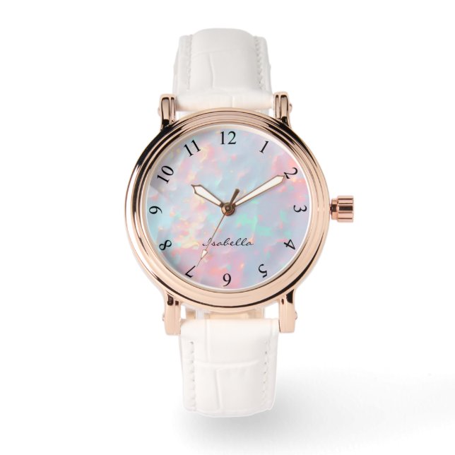 Blush Pink Soft Mint Gold Luxury Modern Collection Horloge (Voorkant)