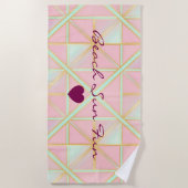 Blush Pink Soft Mint Gold Luxury Trendy Collection Strandlaken (Voorkant)