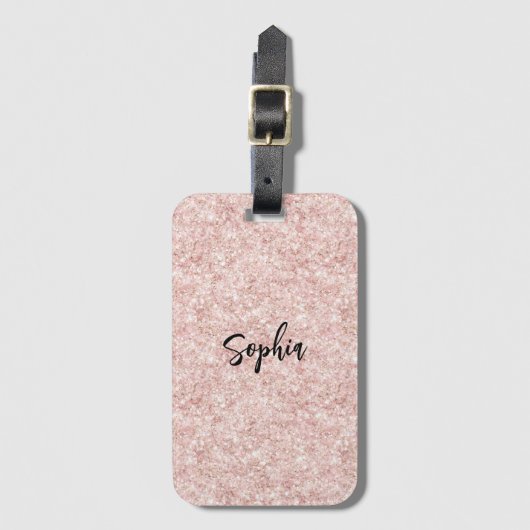 Blush Pink Sparkle Glitter   Bagagelabel (Voorkant (verticaal))
