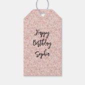 Blush Pink Sparkle Glitter Birthday Cadeaulabel (Voorkant)