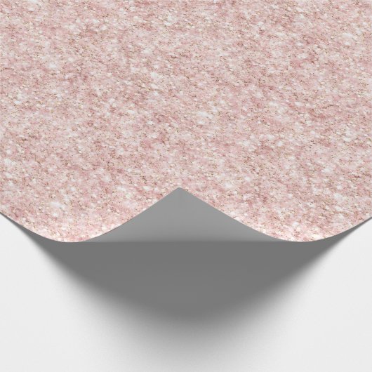Blush Pink Sparkle Glitter Birthday Cadeaupapier (Hoek)