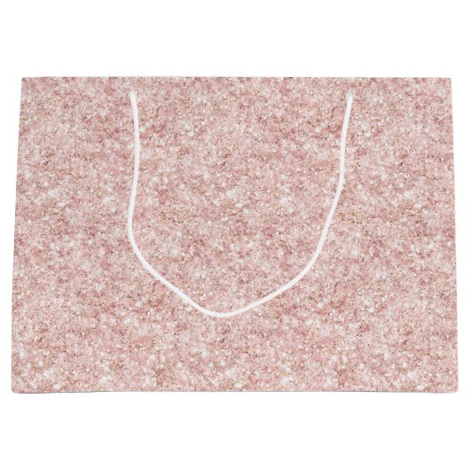 Blush Pink Sparkle Glitter Birthday Groot Cadeauzakje (Voorkant)