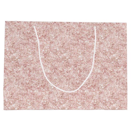 Blush Pink Sparkle Glitter Birthday Groot Cadeauzakje (Achterkant)