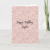 Blush Pink Sparkle Glitter Birthday Kaart (Voorkant)