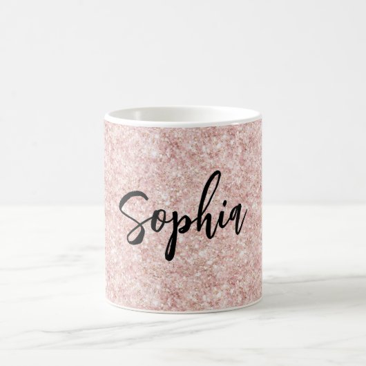 Blush Pink Sparkle Glitter Koffiemok (Center)