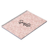 Blush Pink Sparkle Glitter   Notitieboek (Linkerzijde)
