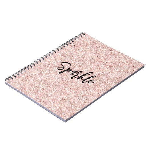 Blush Pink Sparkle Glitter   Notitieboek (Linkerzijde)