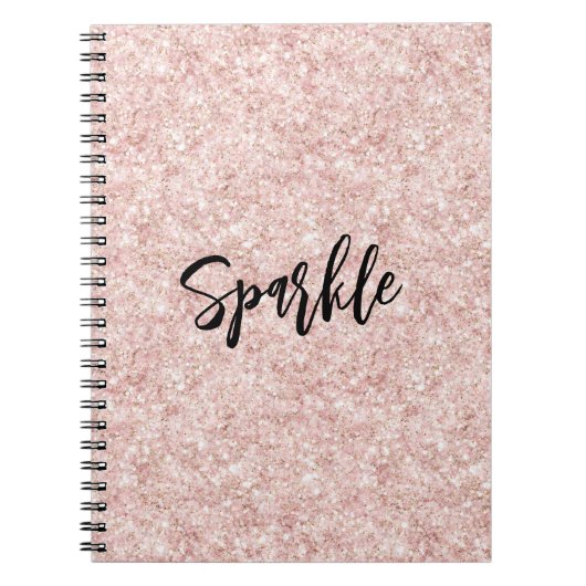 Blush Pink Sparkle Glitter   Notitieboek (Voorkant)