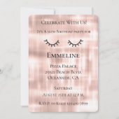 Blush Pink Sparkle Glitzy Black Glitter Wimpers Kaart (Voorkant)