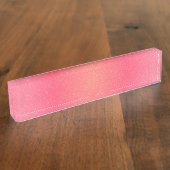 Blush Pink Sparkle Gradient Desk Nameplate Naambordje (Zijkant)