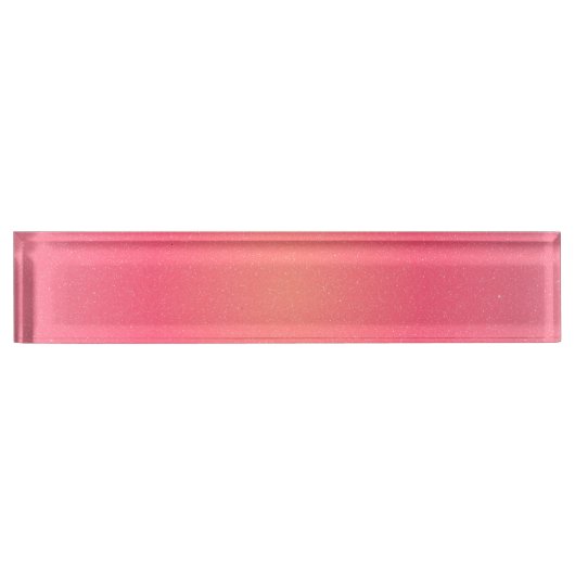 Blush Pink Sparkle Gradient Desk Nameplate Naambordje (Voorkant)
