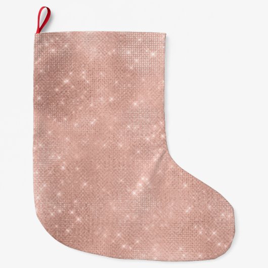 Blush Pink Sparkle Grote Kerstsok (Voorkant)