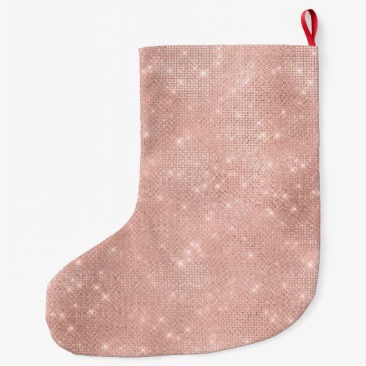 Blush Pink Sparkle Grote Kerstsok (Achterkant)