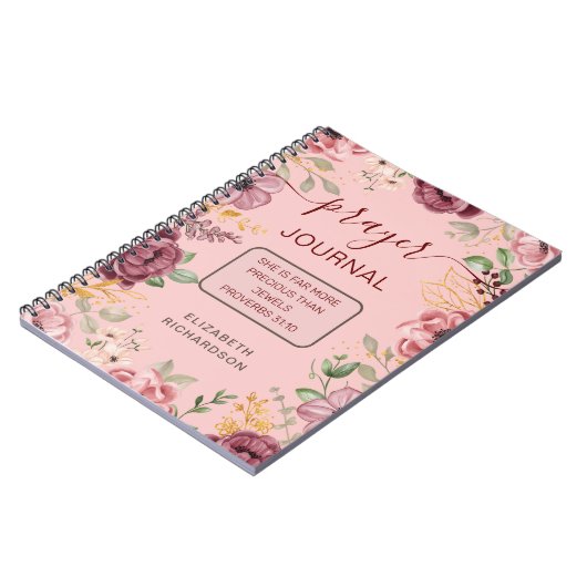 Blush Pink Spreuken 31 gebedsjournaal notitieboek (Linkerzijde)