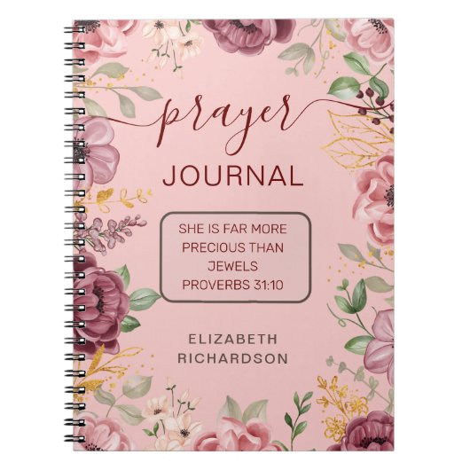 Blush Pink Spreuken 31 gebedsjournaal notitieboek (Voorkant)