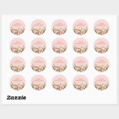 Blush Pink Spring Blossom Damask Ronde Sticker (Vel)