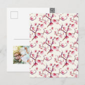 Blush Pink Spring Rustic Bohemian Floral Feestdagenkaart (Voorkant / Achterkant)