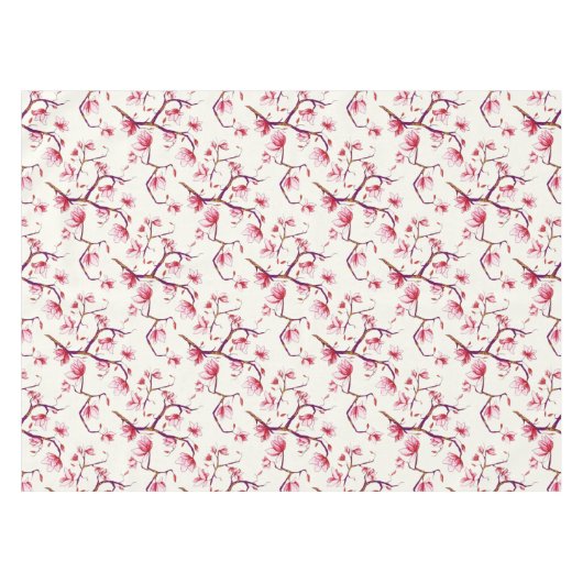 Blush Pink Spring Rustic Bohemian Floral Tafelkleed (Voorkant (Horizontaal))