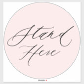 Blush Pink Stand Hier 6 Voeten Grote Vloer Marker Sticker (Vel)