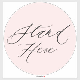 Blush Pink Stand Hier 6 Voeten Grote Vloer Marker Sticker