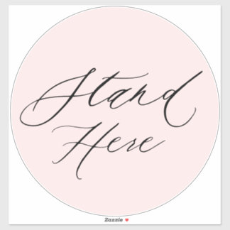 Blush Pink Stand Hier 6 Voeten Grote Vloer Marker Sticker