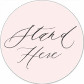 Blush Pink Stand Hier 6 Voeten Grote Vloer Marker Sticker (Voorkant)