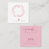 BLUSH PINK STAR CIRCLE KETTING BRACELET DISPLAY VIERKANTE VISITEKAARTJE (Voorkant / Achterkant)