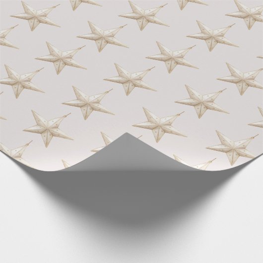Blush Pink Star Ornaments Christmas Cadeaupapier (Hoek)