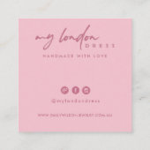 BLUSH PINK STAR WATERVERF STUD EARRING DISPLAY VIERKANTE VISITEKAARTJE (Achterkant)