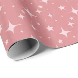 Blush Pink Stardust Gift Wrap – Zacht Roos Kleur Cadeaupapier