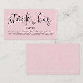 Blush Pink Stock the bar Bridal Shower  Informatiekaartje (Voorkant / Achterkant)