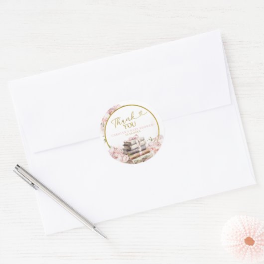 Blush Pink Storybook Baby shower Bedankt Sticker (Envelop)