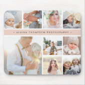 Blush Pink Stripe Photo Collage Muismat (Voorkant)