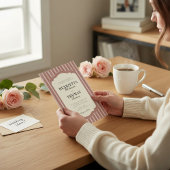 Blush Pink Striped Elegant Wedding Invitation Kaart