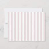 Blush Pink Striped Modern Stationery Note Kaart (Achterkant)