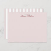 Blush Pink Striped Modern Stationery Note Kaart (Voorkant / Achterkant)