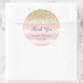 Blush Pink Stripes Baby shower Sticker (Tas)