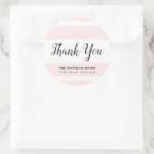 Blush Pink Stripes Business "Dank u" Sticker (Tas)