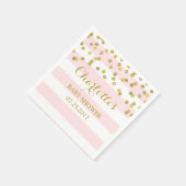 Blush Pink Stripes Gouden Confetti Baby shower Servetten (Hoek)