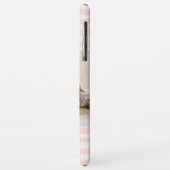 Blush Pink Stripes Monogram Foto gepersonaliseerd Case-Mate iPhone Case (Achterkant/links)