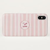 Blush Pink Stripes Roos Monogram Gepersonaliseerd Case-Mate iPhone Case (Achterkant (horizontaal))